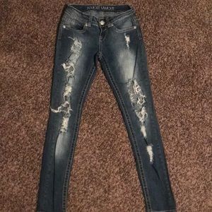 Distressed skinnies